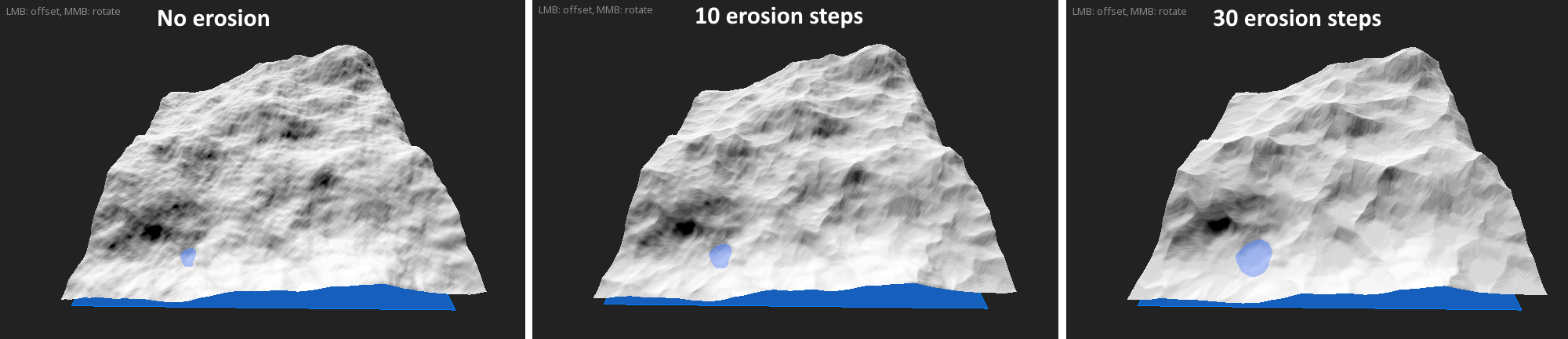 Screenshot with the effect of erosion