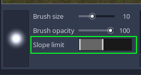 Screenshot of the slope limit tool